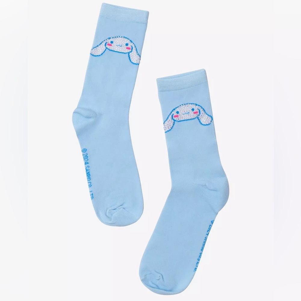 Sanrio Cinnamoroll Rhinestone Crew Socks
